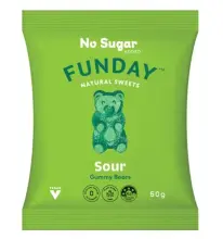 Funday Natural Sweets - Sour Gummie Bears 50g