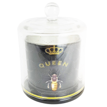 Queen Bee Vanilla Candle with Cloche 45 hr Burn