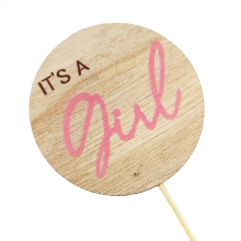 Baby 'It's A Girl!' Wooden Pick