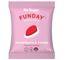 Funday Natural Sweets - Strawberry & Cream 50g
