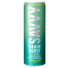 SAVVY Brain Boost Sparkling - Lemon & Lime 330ml