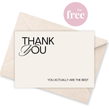 Greeting Card - Thank You, The Best