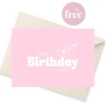 Greeting Card - Happy Birthday - Paper Plane