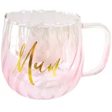 Glass Twirl 'Mum' Mug 650ml - Pink