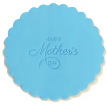 Cookie - 'Happy Mother's Day' Blue Scalloped