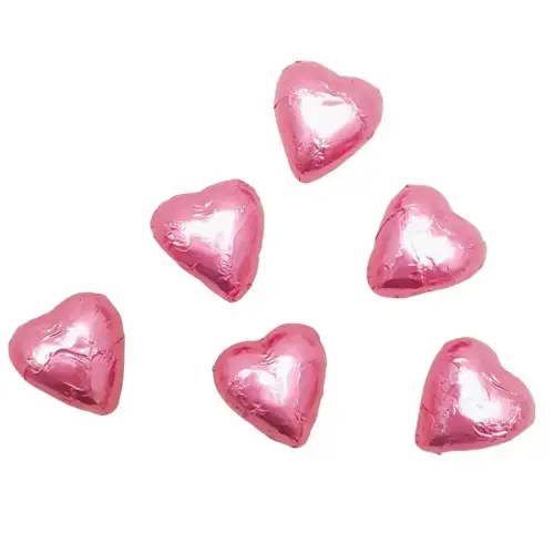 Pink Lady Milk Chocolate Hearts Pink x 6