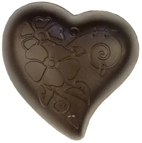 FC Flower Motif Heart - Dark Chocolate