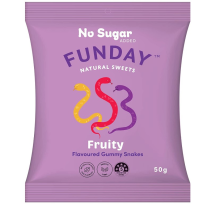 Funday Natural Sweets - Fruity Gummy Snakes 50g