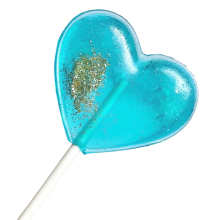 Sweetie Darling Gold Dust Blue Heart Lollipop