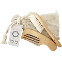 Baby Face Wooden Brush & Comb Set