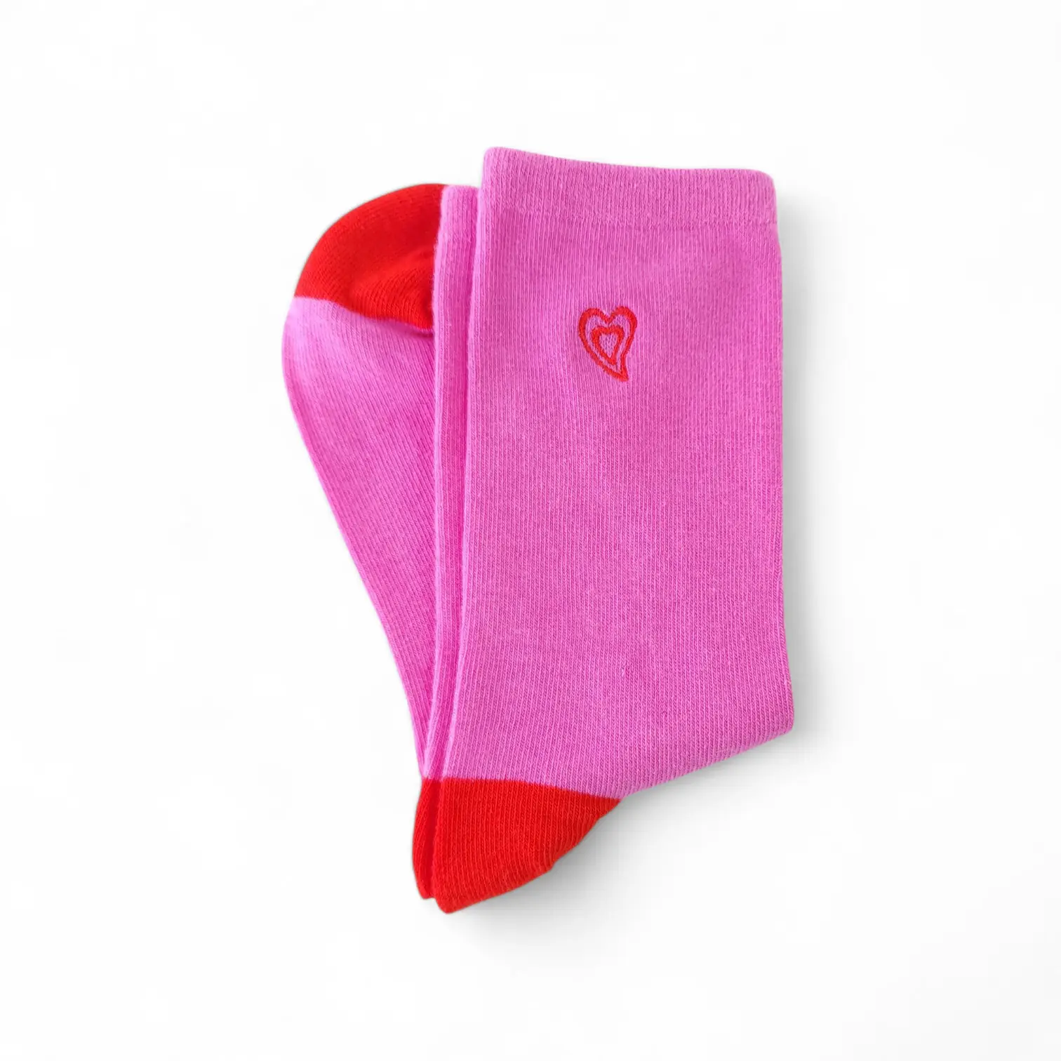 Pink with Red Heart