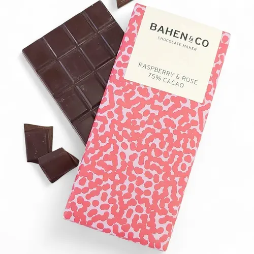 Bahen & Co Raspberry & Rose 70% Cocoa Bar 75g
