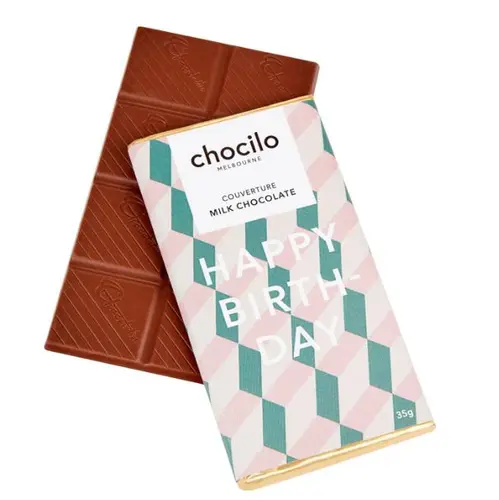 1. Chocilo Melbourne 'Happy Birthday' Milk Choc Bar 35g thumbnail