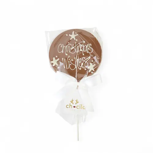 1. Chocilo Melbourne 'Merry Christmas' Milk Choc Lollipop thumbnail