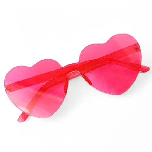 Rose Coloured Love Heart Glasses