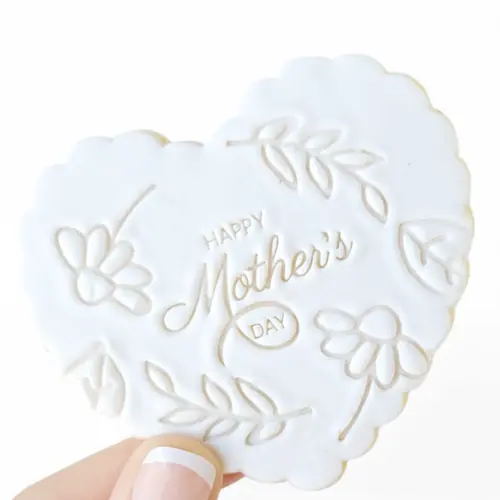 Cookie - 'Happy Mother's Day' Floral Heart
