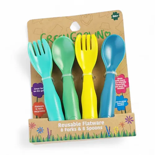 Green Grown 8 Forks & 8 Spoons - Reusable