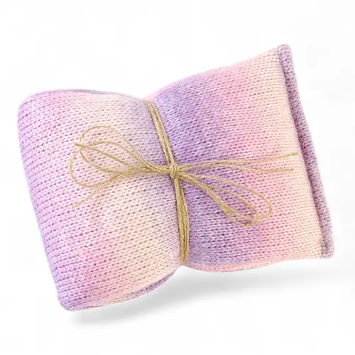 Knitted Wheat Heat Pack - Pink / Purple Hues 40cm