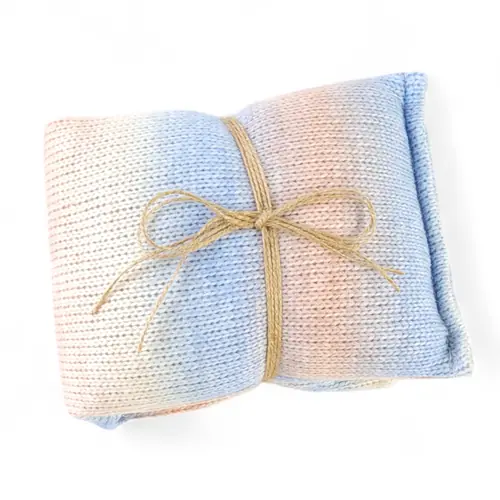 Knitted Wheat Heat Pack - Blue/Beige Hues 40cm