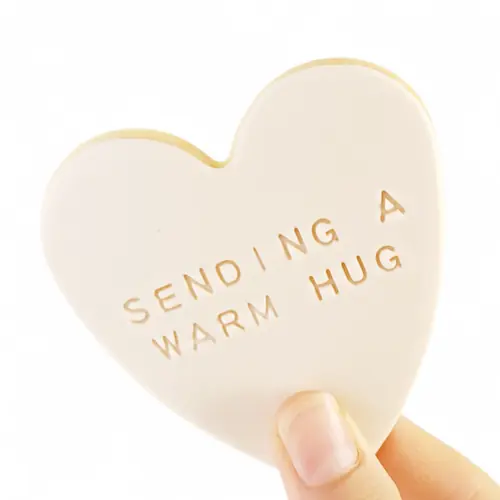 Cookie - Sending A Warm Hug Iced Shortbread Cookie - Beige