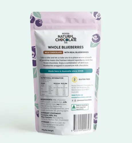 1. Noosa Natural Choc Co. Milk Choc Blueberries 100g thumbnail