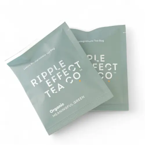 Ripple Effect Biodegradable, Organic Meaningful Green Tea Sachet x 2