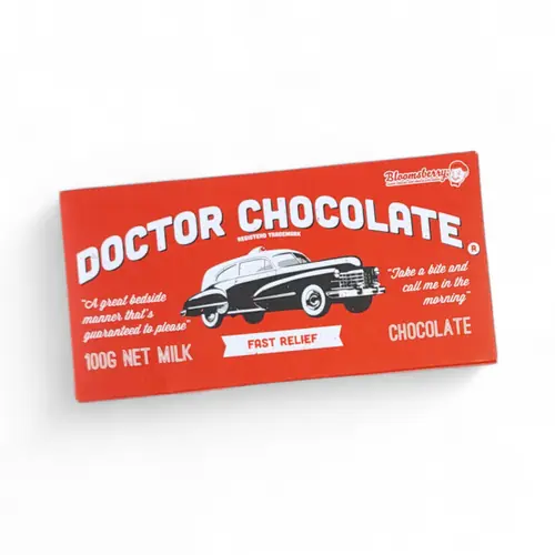 Bloomsberry 'Doctor Chocolate - Fast Relief' Milk Choc Bar 100g