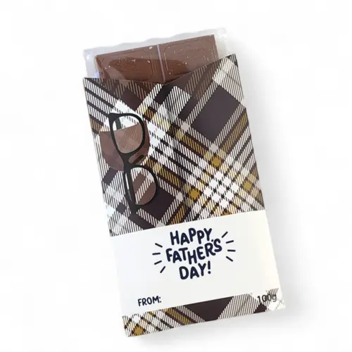 Happy Father's Day Milk Choc Bar 100g Glasses