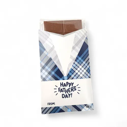 Happy Father's Day Milk Choc Bar 100g - Blue Plaid