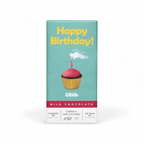 GNAW 'Happy Birthday' Milk Chocolate Bar 80g thumbnail