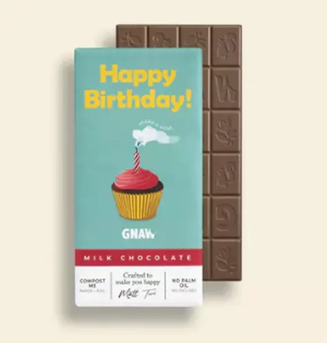 1. GNAW 'Happy Birthday' Milk Chocolate Bar 80g thumbnail