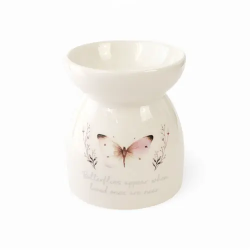 Oil Burner - "Butterflies Appear..." Ceramic 15cm