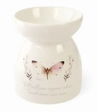 Oil Burner - "Butterflies Appear..." Ceramic 15cm