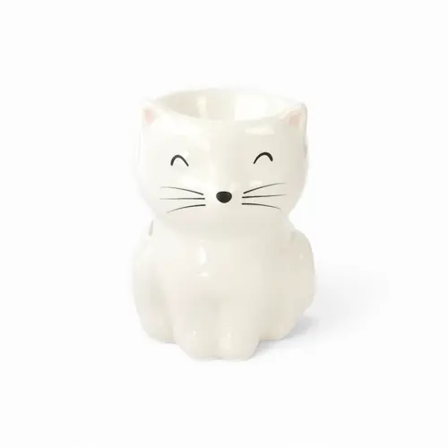 Oil Burner - Ceramic White Cat 15cm
