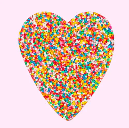 1. Freckleberry Milk Choc Rainbow Freckle Love Heart  40g thumbnail