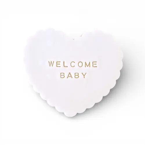 Cookie - 'Welcome Baby' Iced Shortbread Heart 10cm