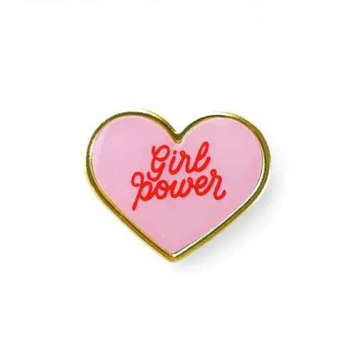 Brooch - Resin 'Girl Power' Heart Brooch - Resin 'Girl Power' Heart