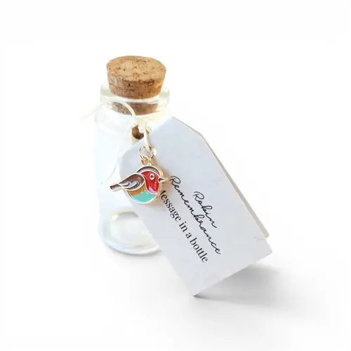 Robin Remembrance Message Bottle