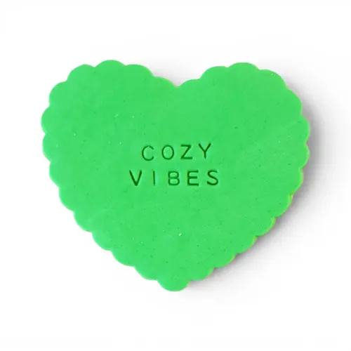 Cookie ' Good Vibes' Iced Green Cookie Shortbread Heart
