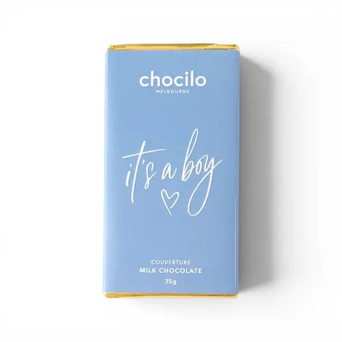 Chocilo Melbourne 'It's A Boy' Milk Chocolate Bar 35g