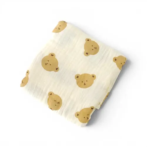 Baby Teddy Muslin Wrap 1m x 1m