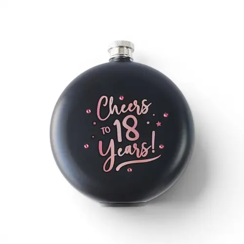 Hip Flask - 'Cheers to 18'