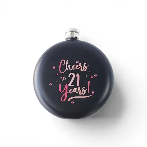 Hip Flask - 'Cheers to 21'