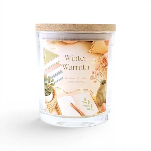 Candle - 'Winter Warmth ' Cinnamon & Vanilla Soy Wax Candle Jar