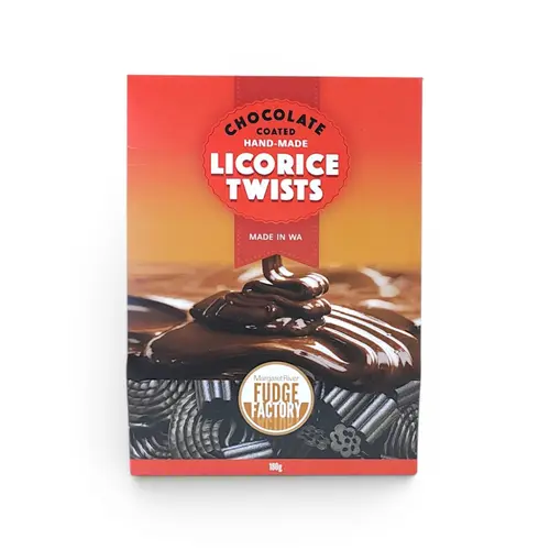 Margaret River Fudge Factory Licorice Milk Choc Twists 180g